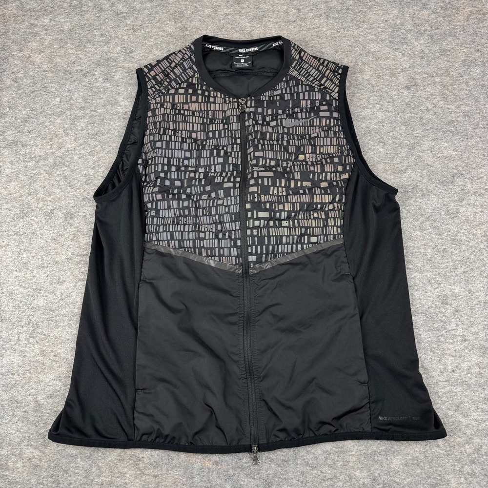 Nike Aeroloft 800 Down Fill Running Vest Reflective Full Zip 799883 Womens XL